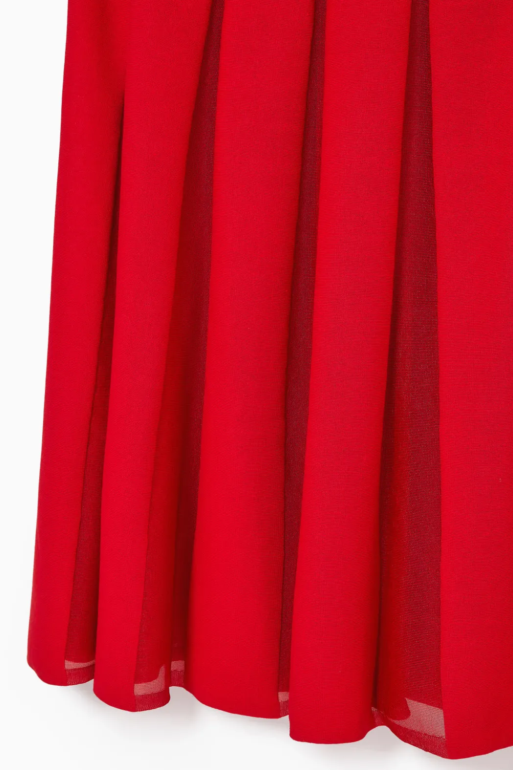 Online COS PLEATED RACER-NECK MAXI DRESS RED