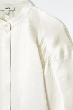 Sale COS PLEATED-DETAIL SATIN SHIRT CHAMPAGNE