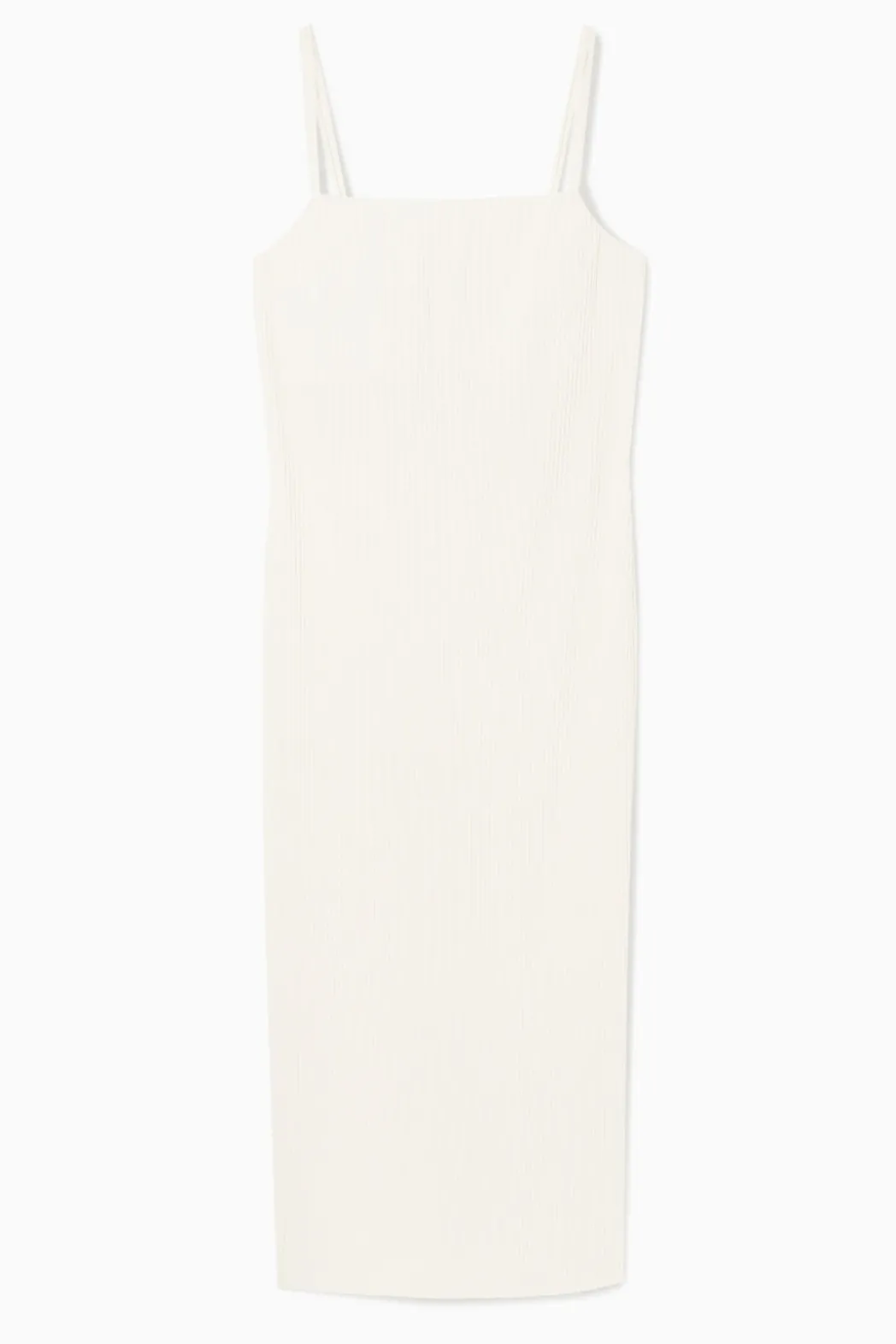 Clearance COS PLISSÉ MIDI SLIP DRESS WHITE