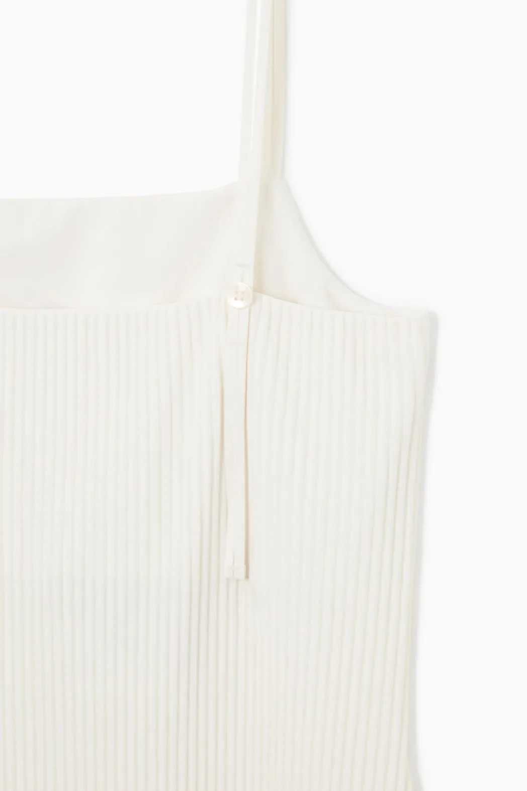 Clearance COS PLISSÉ MIDI SLIP DRESS WHITE