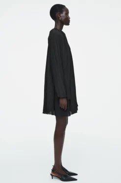 Best COS PLISSÉ MINI DRESS BLACK