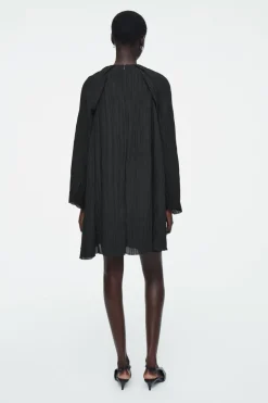 Best COS PLISSÉ MINI DRESS BLACK