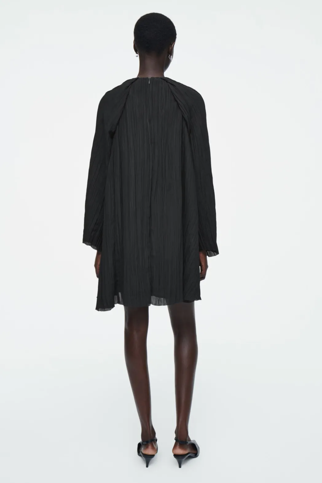 Best COS PLISSÉ MINI DRESS BLACK