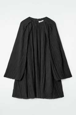 Best COS PLISSÉ MINI DRESS BLACK