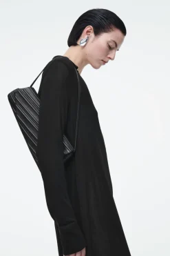 Clearance COS POINTE SHOULDER BAG - LEATHER BLACK