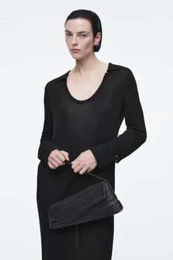 Clearance COS POINTE SHOULDER BAG - LEATHER BLACK
