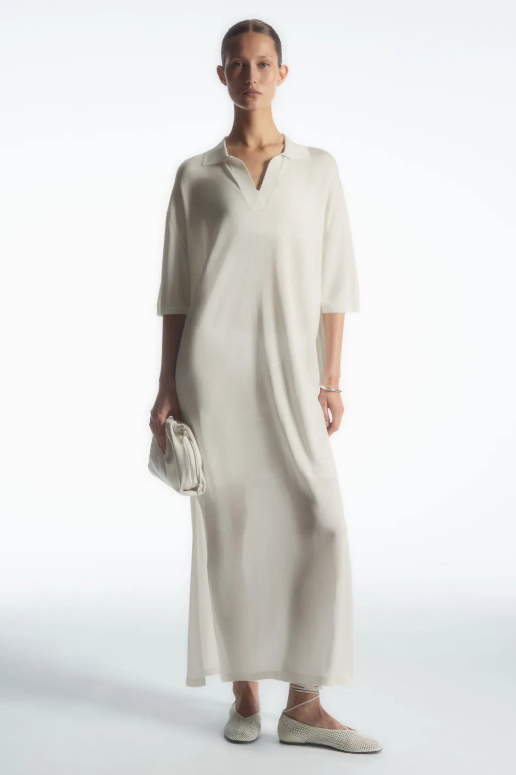 Best COS POLO MAXI DRESS WHITE