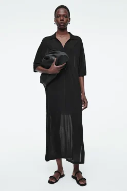 New COS POLO MAXI DRESS BLACK