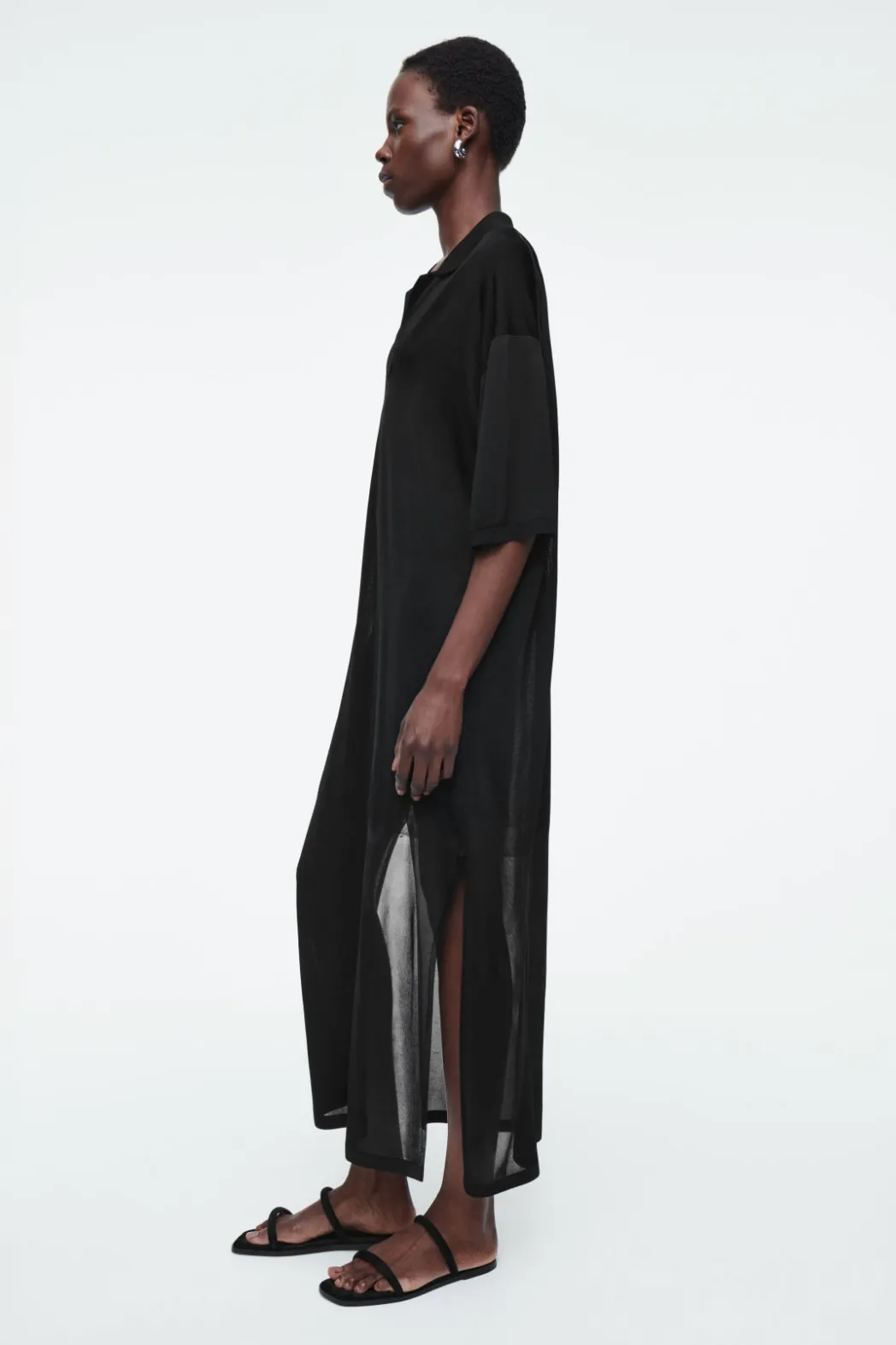 New COS POLO MAXI DRESS BLACK