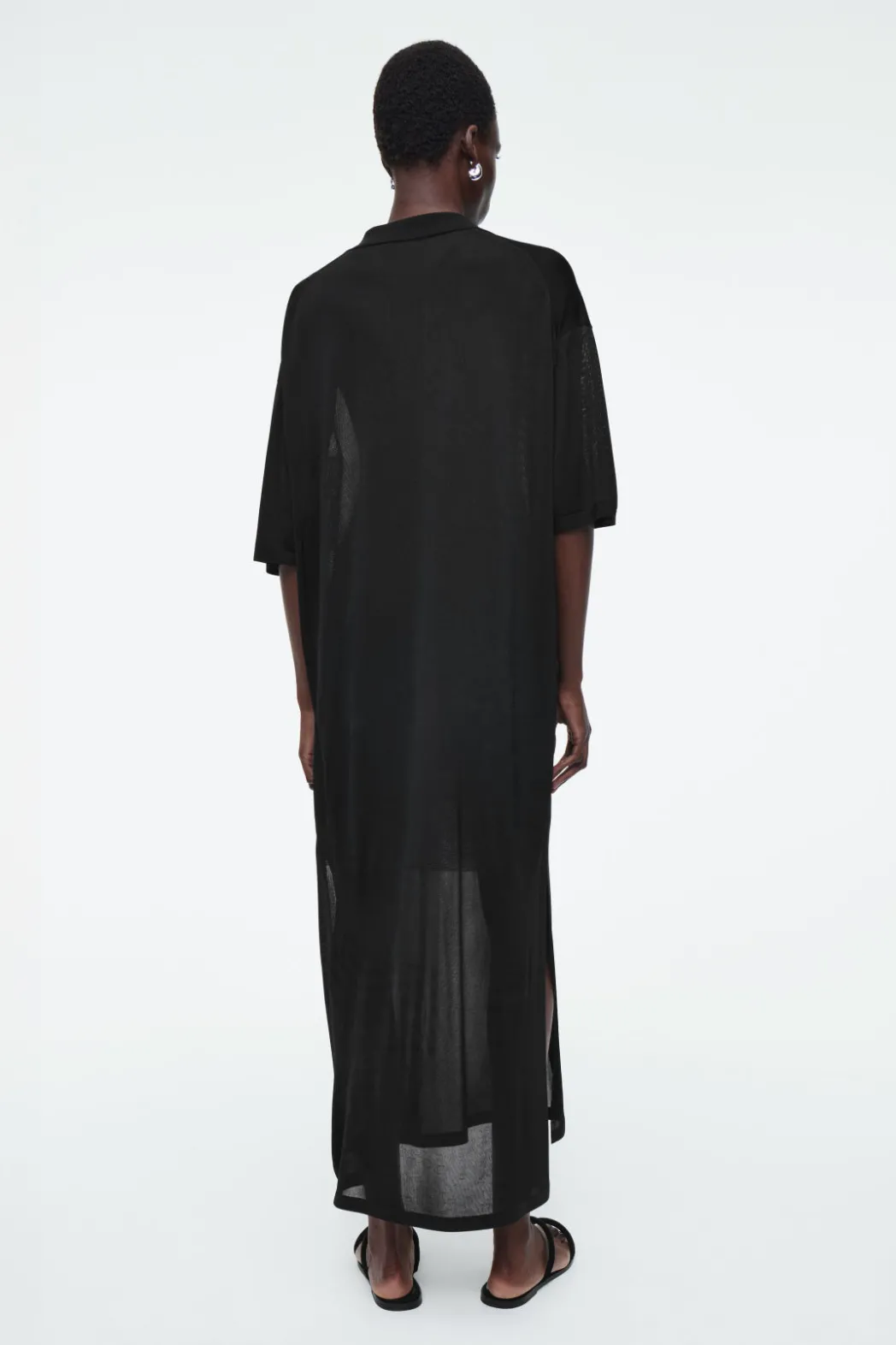 New COS POLO MAXI DRESS BLACK