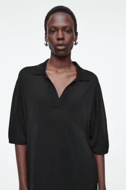 New COS POLO MAXI DRESS BLACK