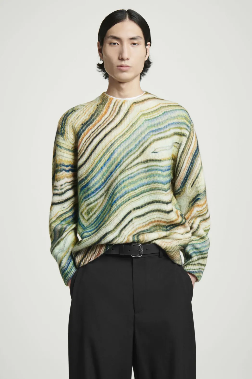 Clearance COS PRINTED ALPACA-BLEND SWEATER MULTICOLORED