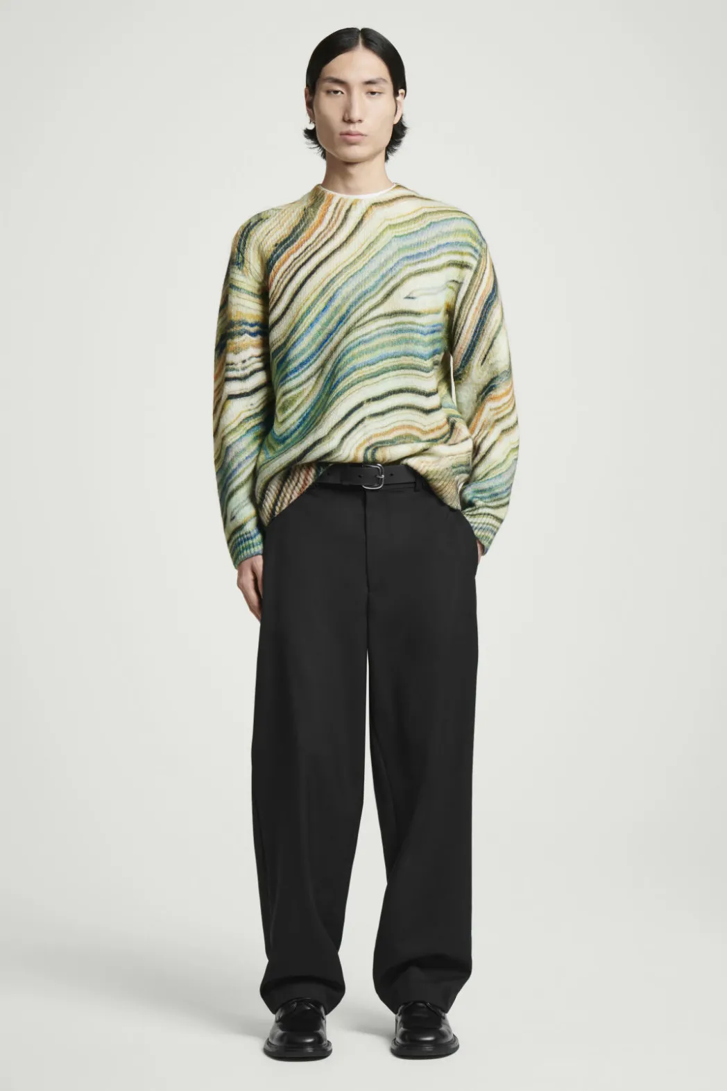 Clearance COS PRINTED ALPACA-BLEND SWEATER MULTICOLORED