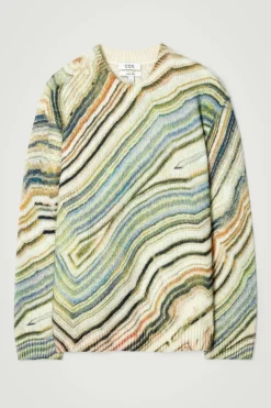 Clearance COS PRINTED ALPACA-BLEND SWEATER MULTICOLORED