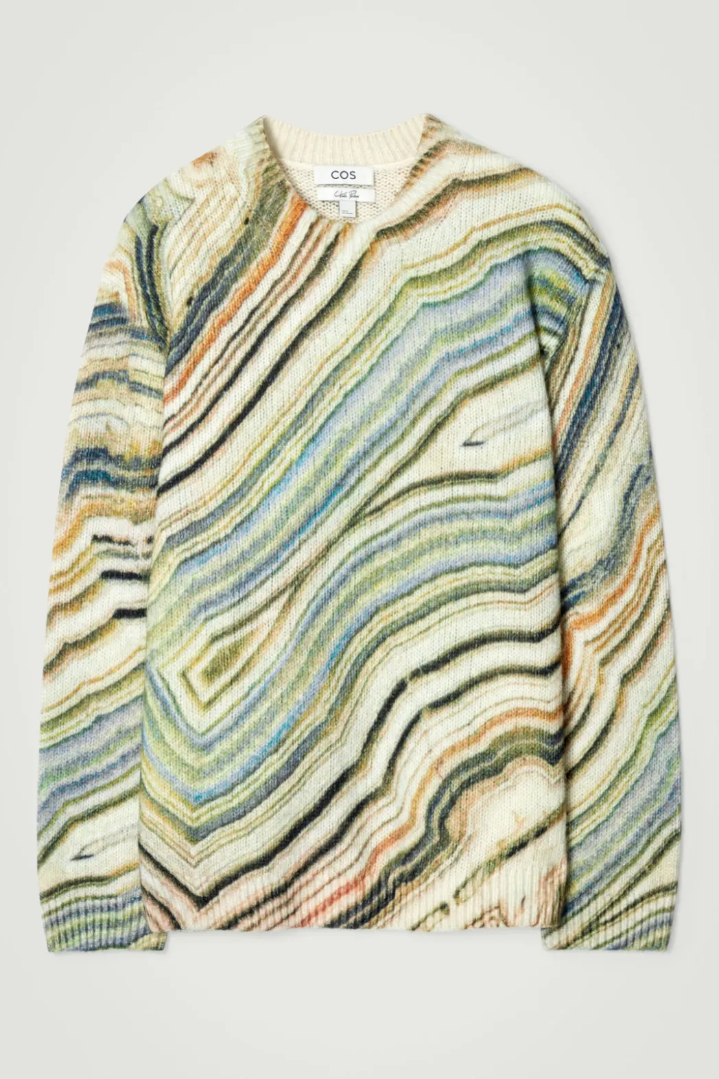 Clearance COS PRINTED ALPACA-BLEND SWEATER MULTICOLORED