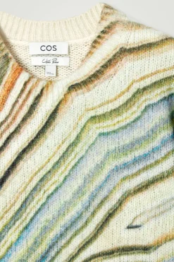 Clearance COS PRINTED ALPACA-BLEND SWEATER MULTICOLORED
