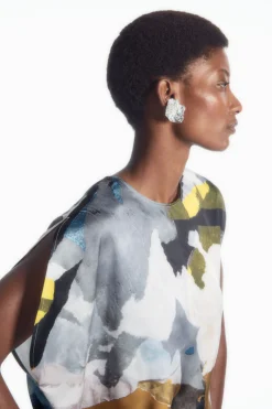Best COS PRINTED ASYMMETRIC BLOUSE MULTICOLORED