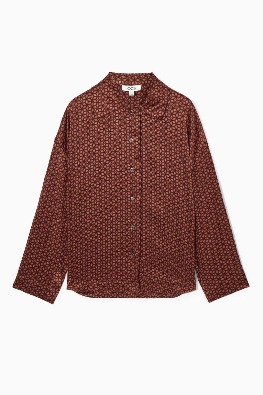 Clearance COS PRINTED PURE SILK PAJAMA SHIRT RUST / PRINTED