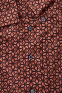 Clearance COS PRINTED PURE SILK PAJAMA SHIRT RUST / PRINTED