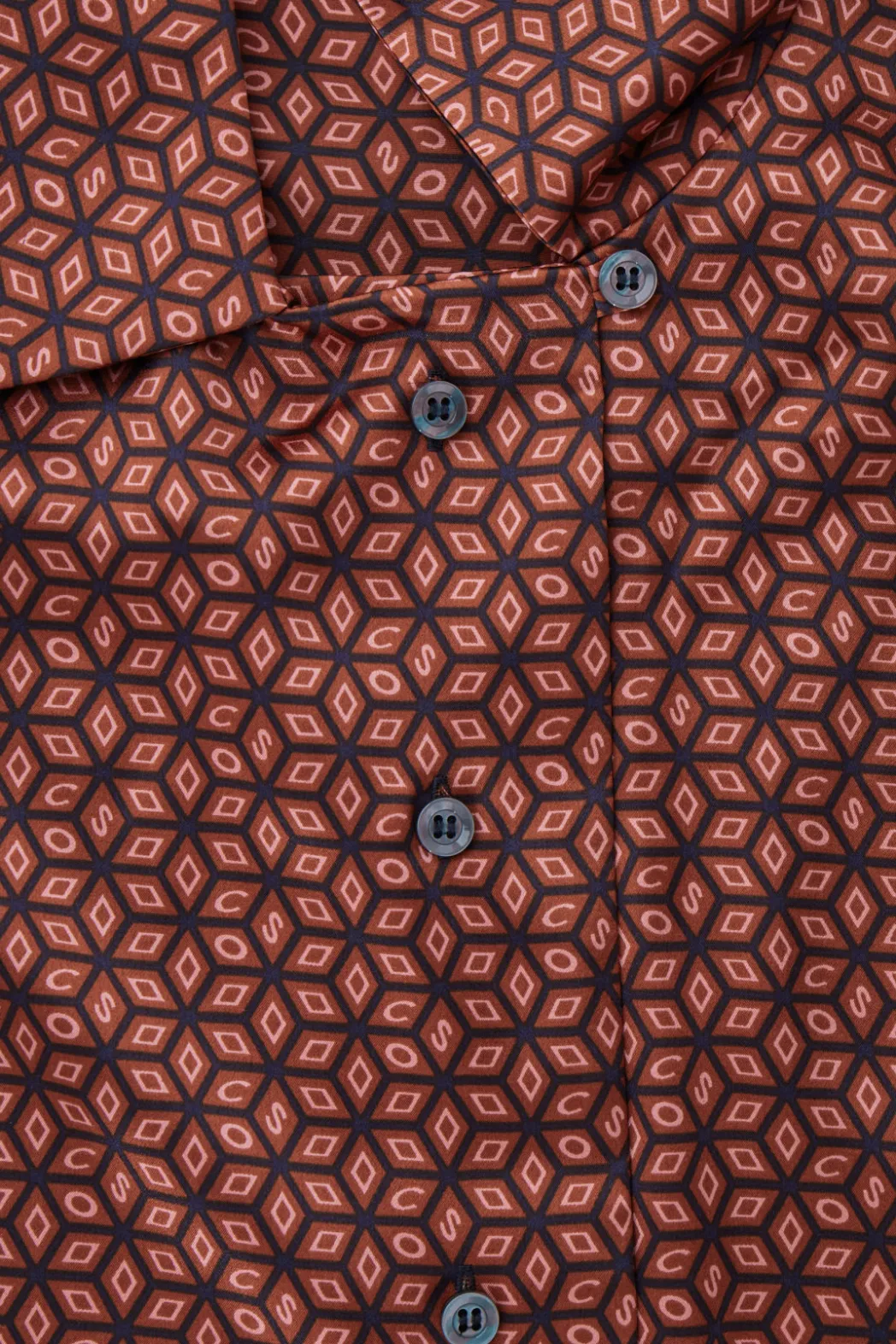 Clearance COS PRINTED PURE SILK PAJAMA SHIRT RUST / PRINTED