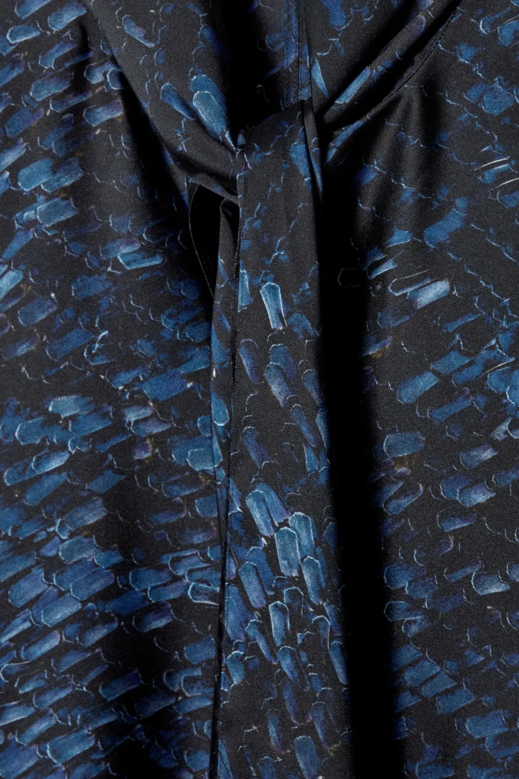 Best COS PRINTED SCARF-DETAIL MIDI DRESS BLUE