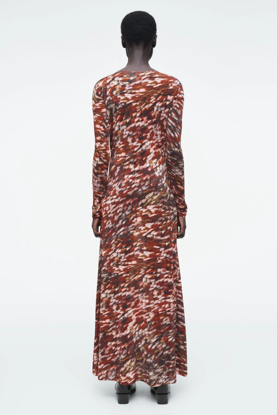 Hot COS PRINTED SEMI-SHEER KNITTED MAXI DRESS MULTICOLORED