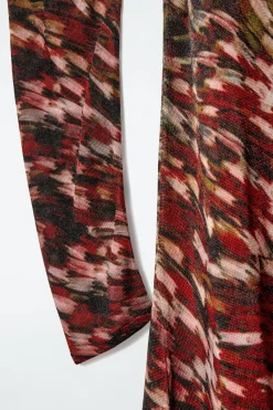 Hot COS PRINTED SEMI-SHEER KNITTED MAXI DRESS MULTICOLORED
