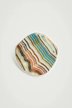 Best COS PRINTED STONE BROOCH SILVER / MULTICOLOURED