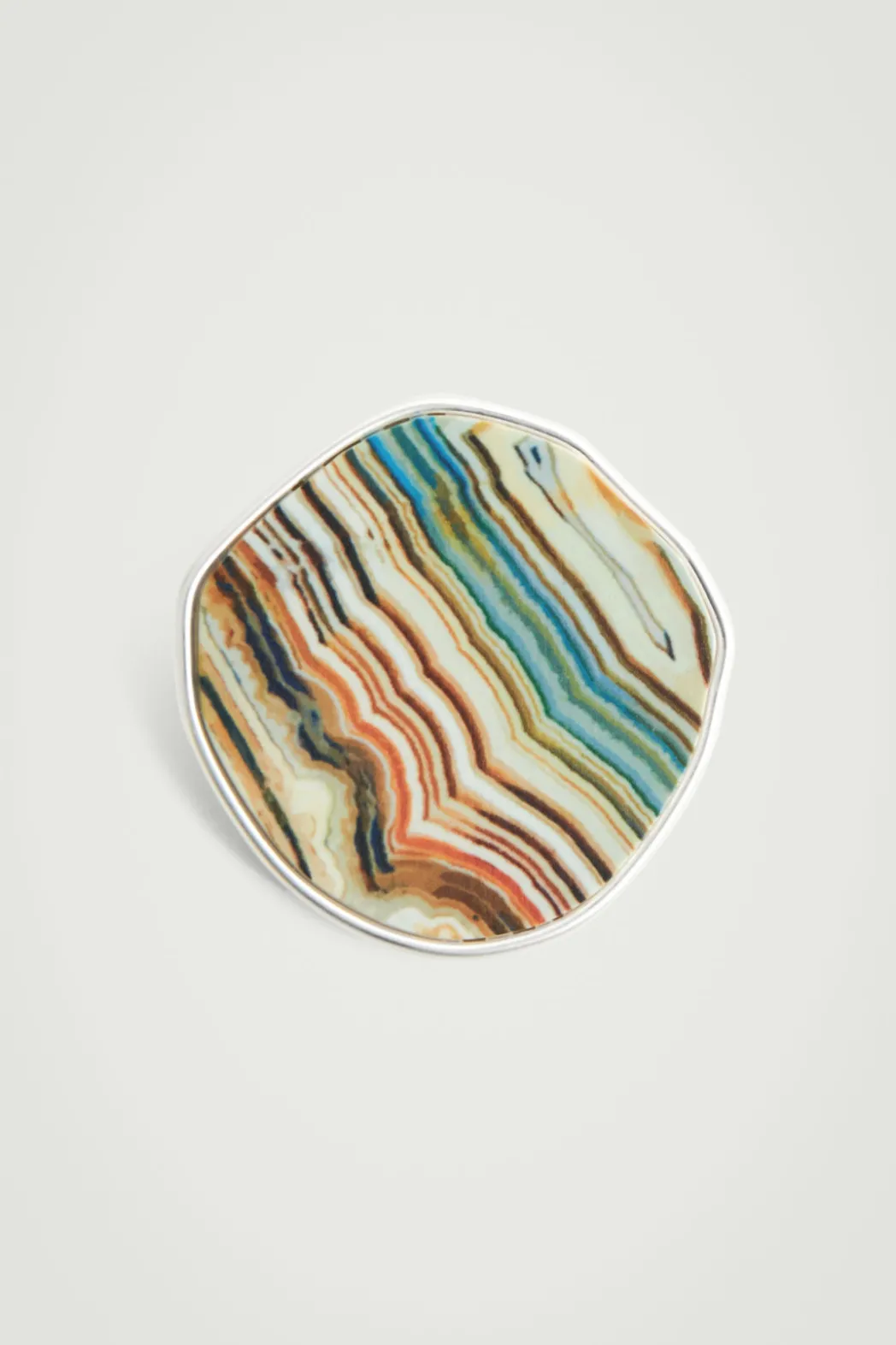 Best COS PRINTED STONE BROOCH SILVER / MULTICOLOURED