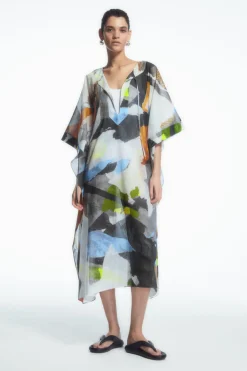 Best COS PRINTED TIE-DETAIL KAFTAN MULTICOLORED