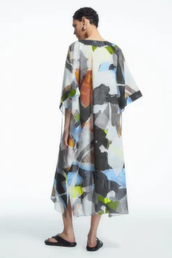 Best COS PRINTED TIE-DETAIL KAFTAN MULTICOLORED