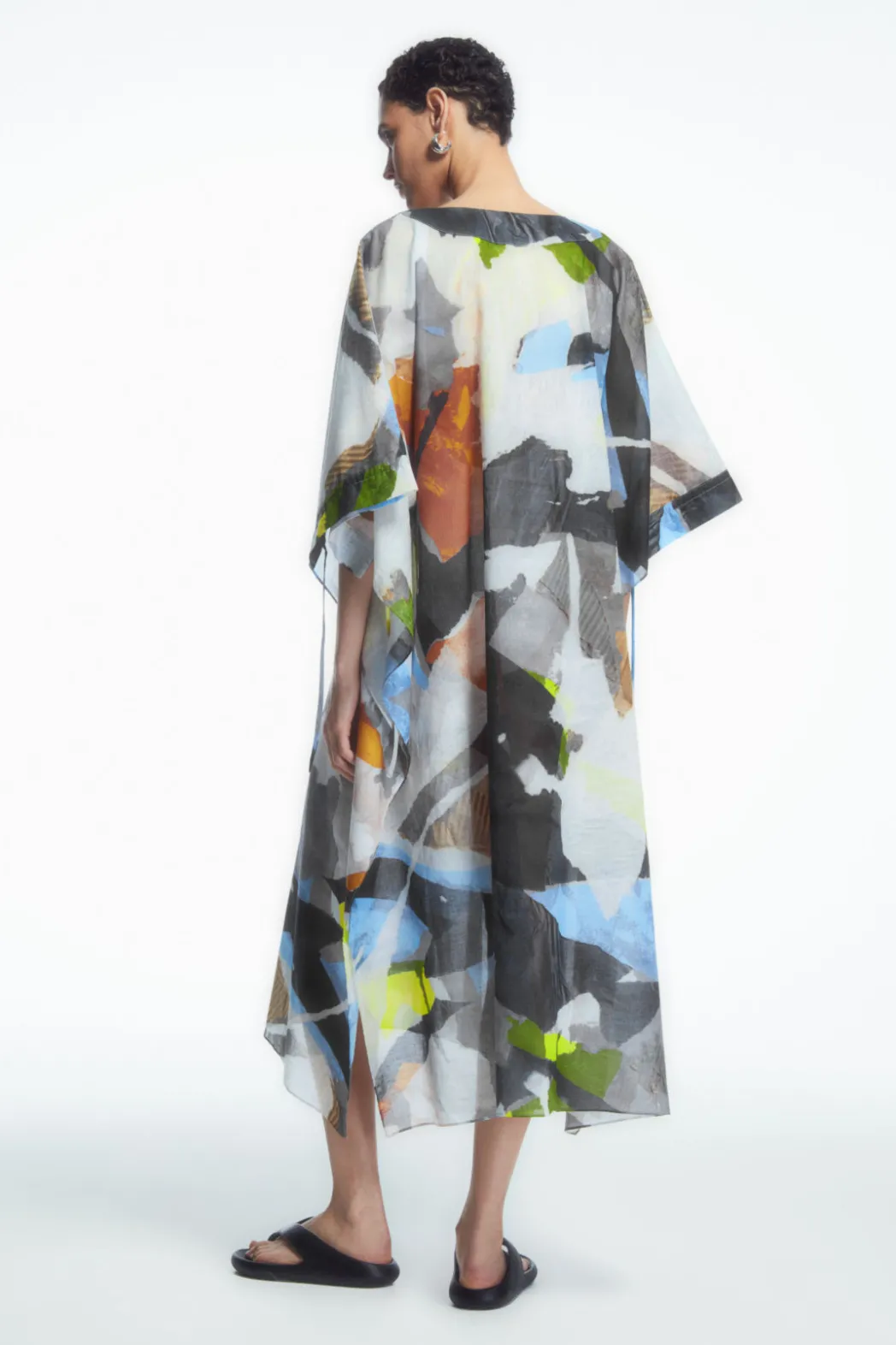 Best COS PRINTED TIE-DETAIL KAFTAN MULTICOLORED