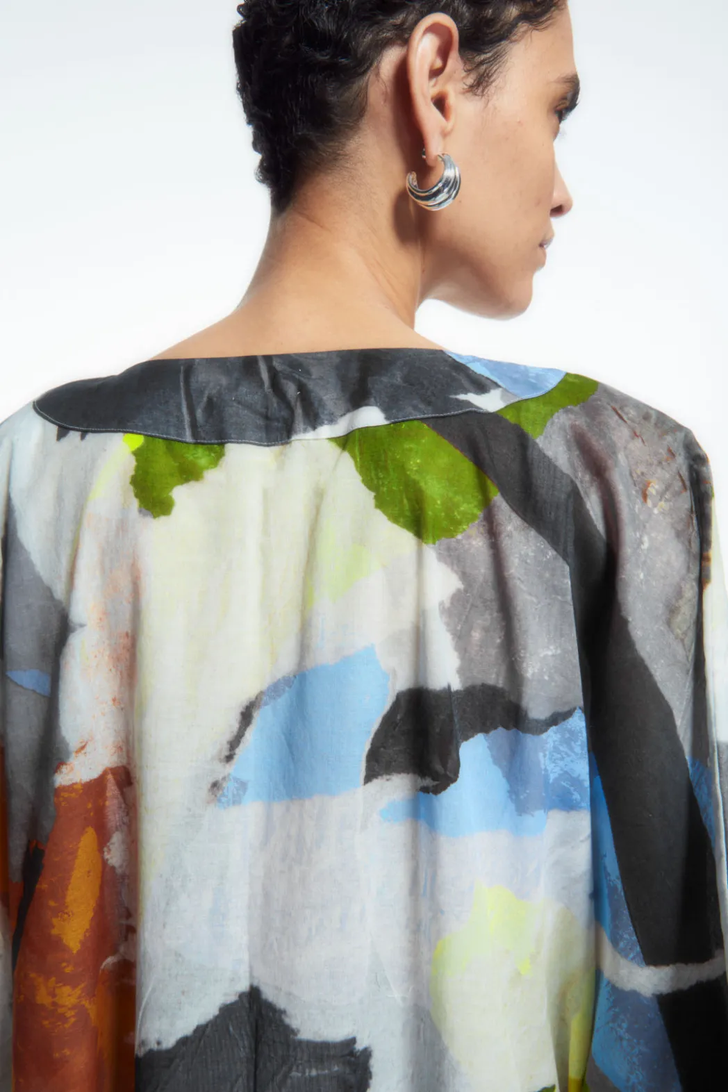 Best COS PRINTED TIE-DETAIL KAFTAN MULTICOLORED