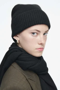 COS PURE CASHMERE BEANIE BLACK