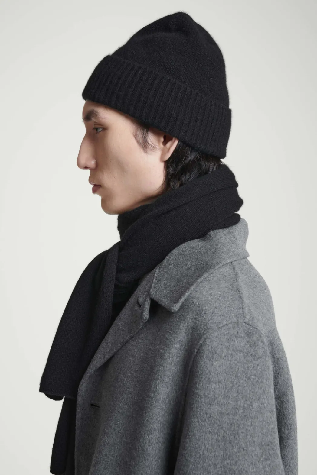 COS PURE CASHMERE BEANIE BLACK