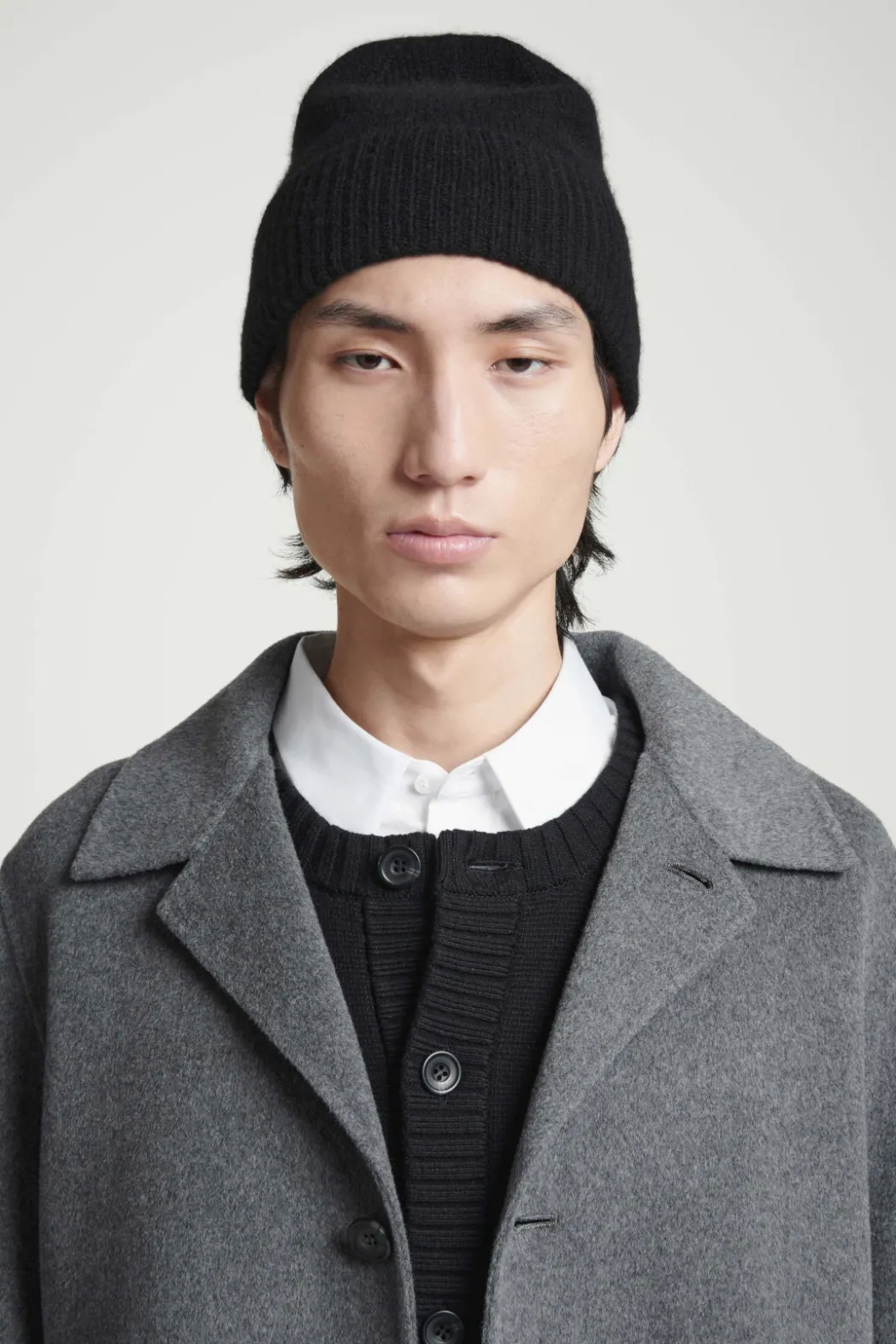 COS PURE CASHMERE BEANIE BLACK