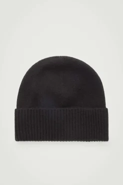 COS PURE CASHMERE BEANIE BLACK
