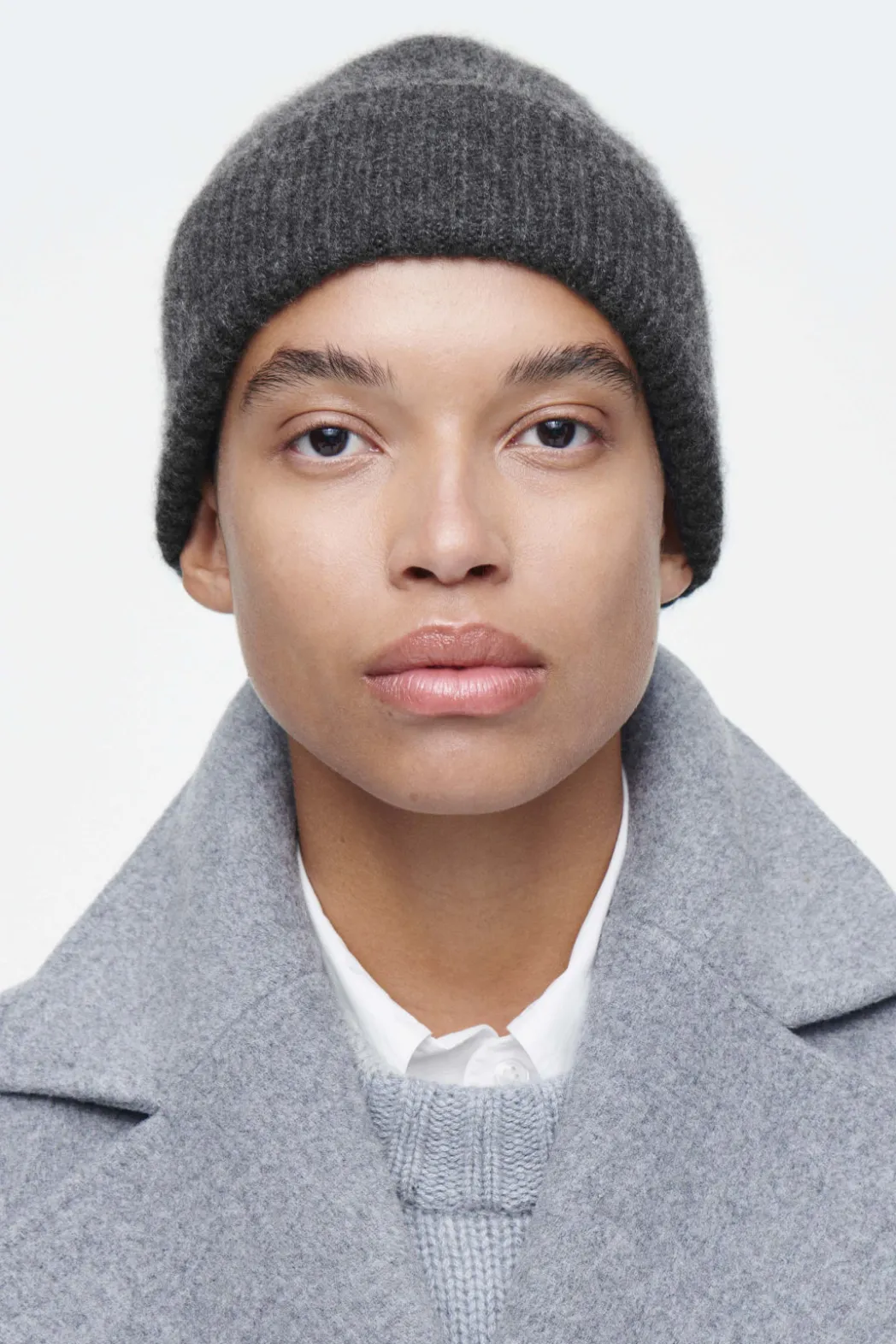 Online COS PURE CASHMERE BEANIE CHARCOAL