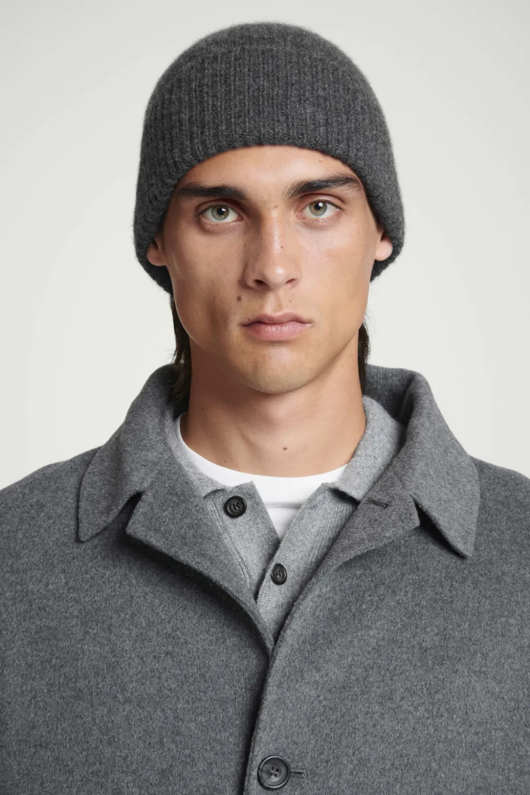 Online COS PURE CASHMERE BEANIE CHARCOAL