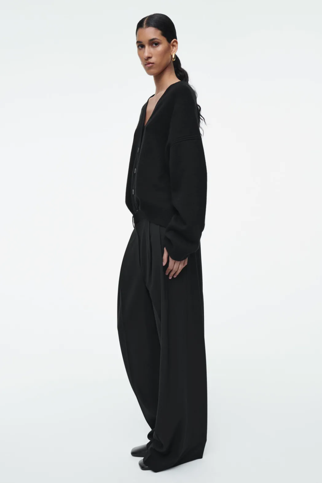 New COS PURE CASHMERE CARDIGAN BLACK