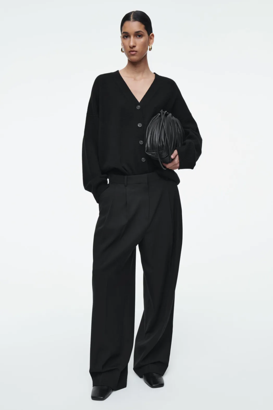 New COS PURE CASHMERE CARDIGAN BLACK