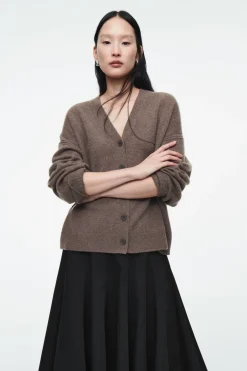 Outlet COS PURE CASHMERE CARDIGAN BROWN