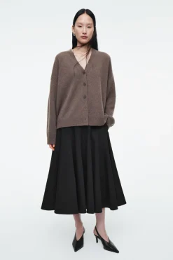 Outlet COS PURE CASHMERE CARDIGAN BROWN