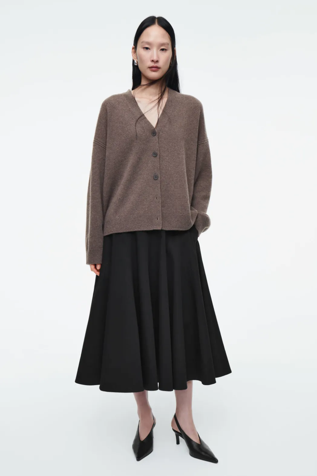 Outlet COS PURE CASHMERE CARDIGAN BROWN