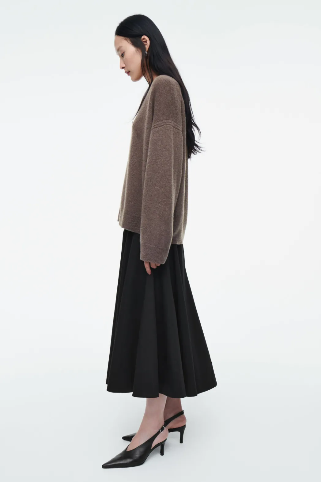Outlet COS PURE CASHMERE CARDIGAN BROWN