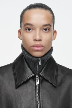 Discount COS PURE CASHMERE COLLAR CHARCOAL