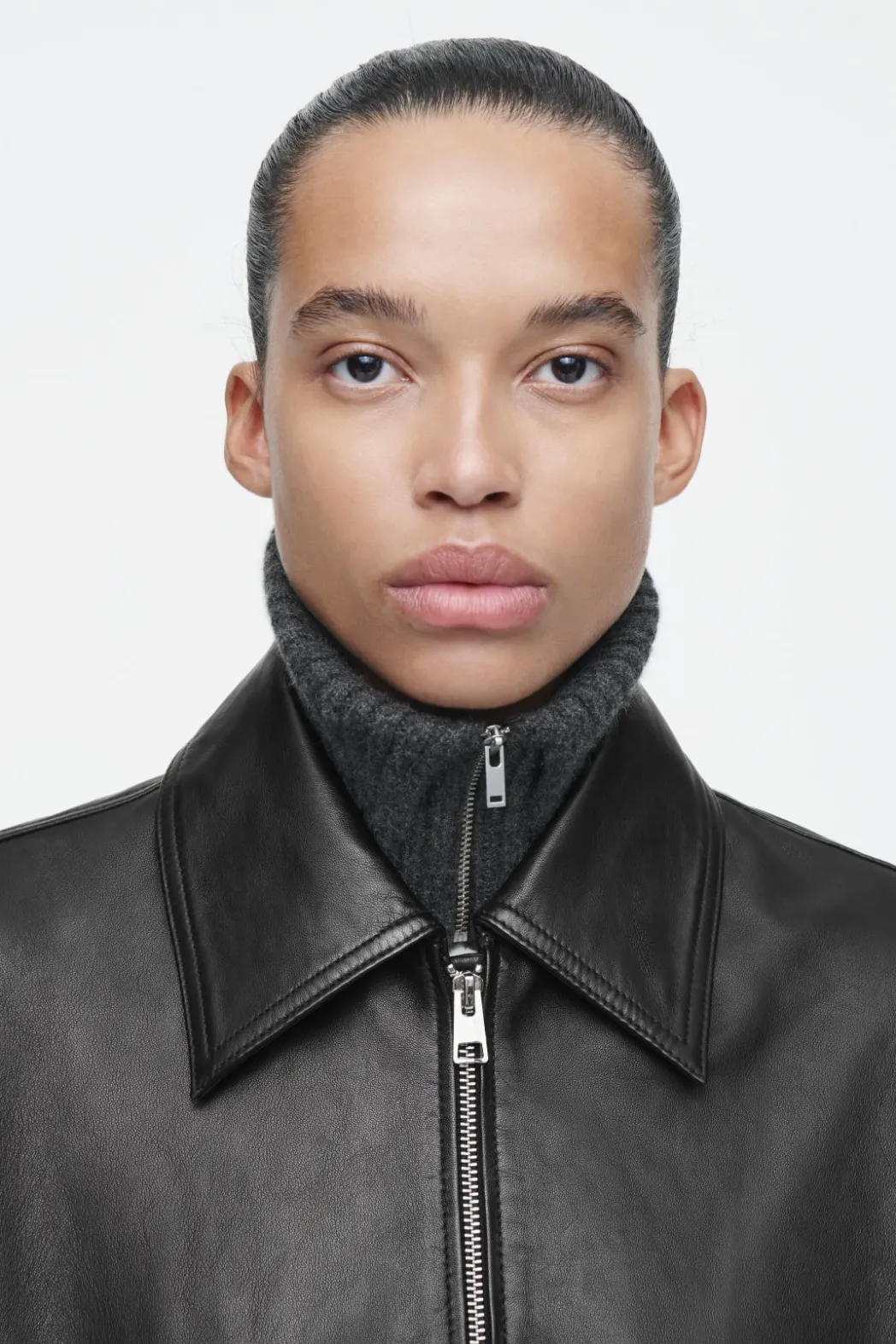 Discount COS PURE CASHMERE COLLAR CHARCOAL