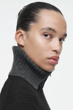 Discount COS PURE CASHMERE COLLAR CHARCOAL
