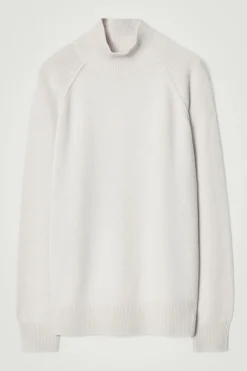 Outlet COS PURE CASHMERE FUNNEL-NECK SWEATER IVORY