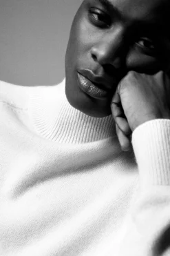 Outlet COS PURE CASHMERE FUNNEL-NECK SWEATER IVORY
